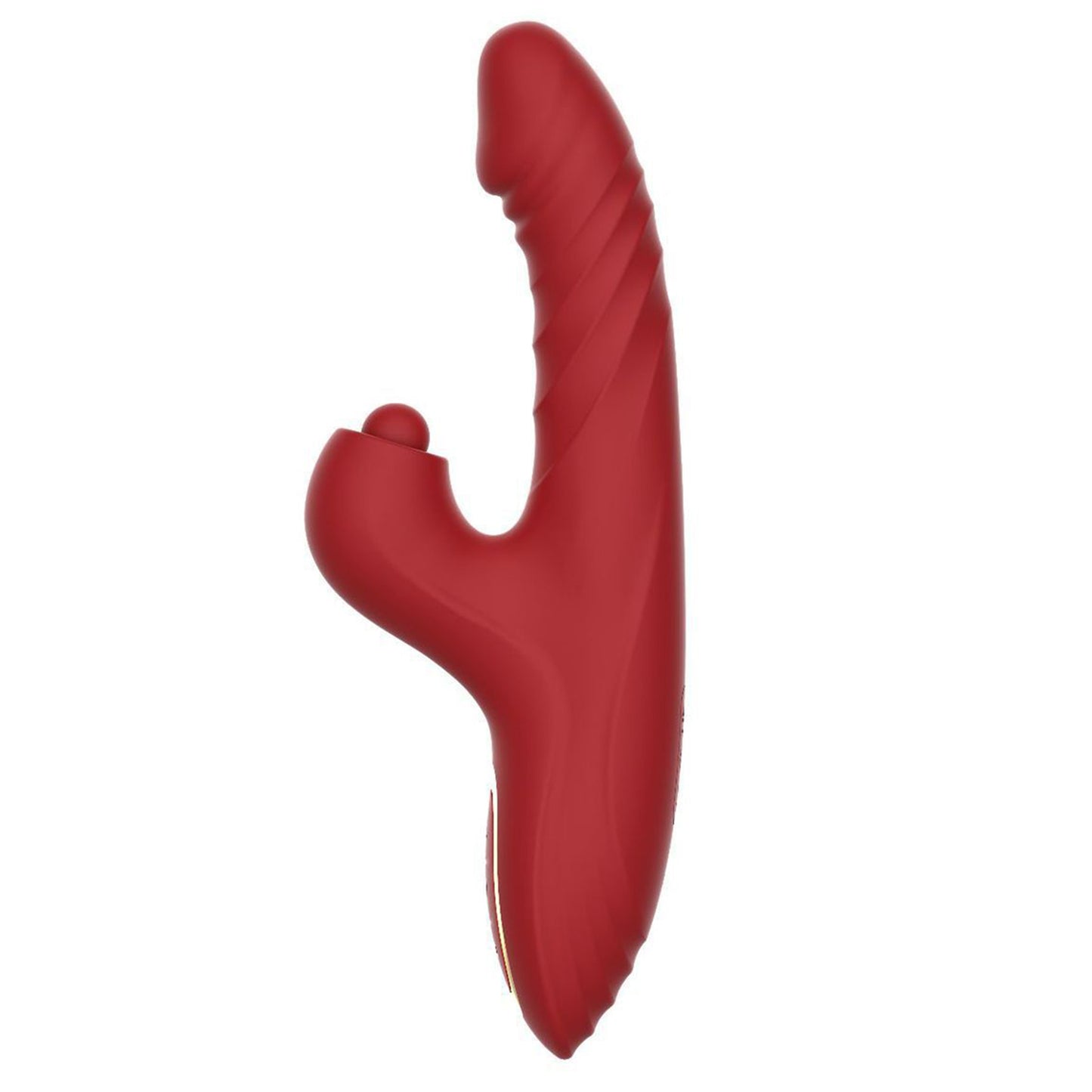 Vibrator LovePlay 4 in 1 RedRabbit, cu 5 tipuri de suctie si 10 de vibratie, tip iepure, motor dublu, design discret, incarcare USB, stimulare vaginala, clitoridiana, puncte C, G si A, din silicon, rosu, 10 x 10 x 20 cm - LovePlay