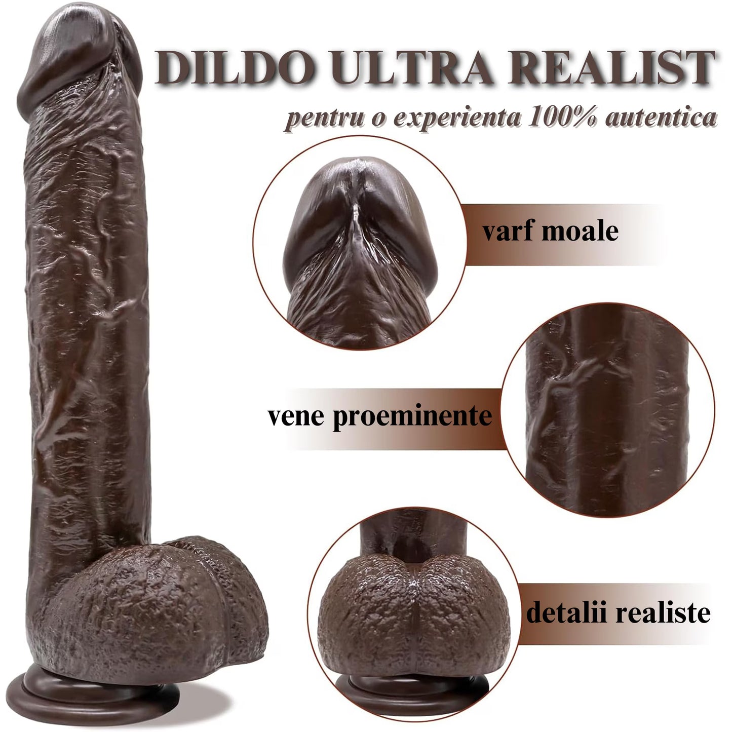 Dildo Ultra-Realistic Loveplay™️ BetterThanHim negru, cu vene proeminente, cu 10 frecvente diferite de vibratie, 7 frecvente diferite de penetrare, cu functie de incalzire pana la 42 de grade, lungime inserabila 16cm, rezistent la apa, din silicon,
