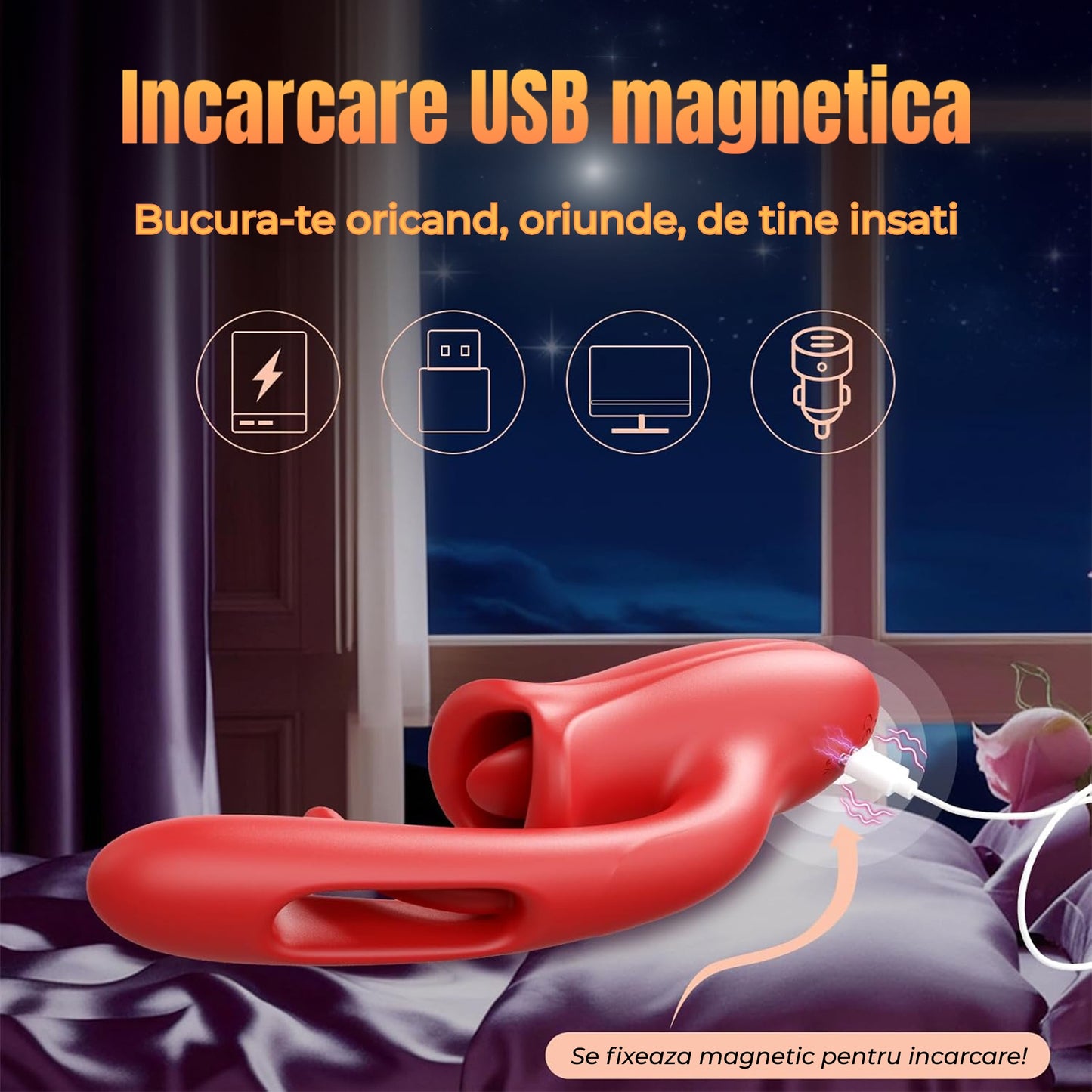Vibrator inteligent LovePlay™ LickMe, cu limba flexibila si dildo, 9 moduri de lins, vibratie si pulsatie, control prin aplicatie, silicon lichid, rezistent la apa, pentru stimulare clitoridiana, anala si a sfarcurilor