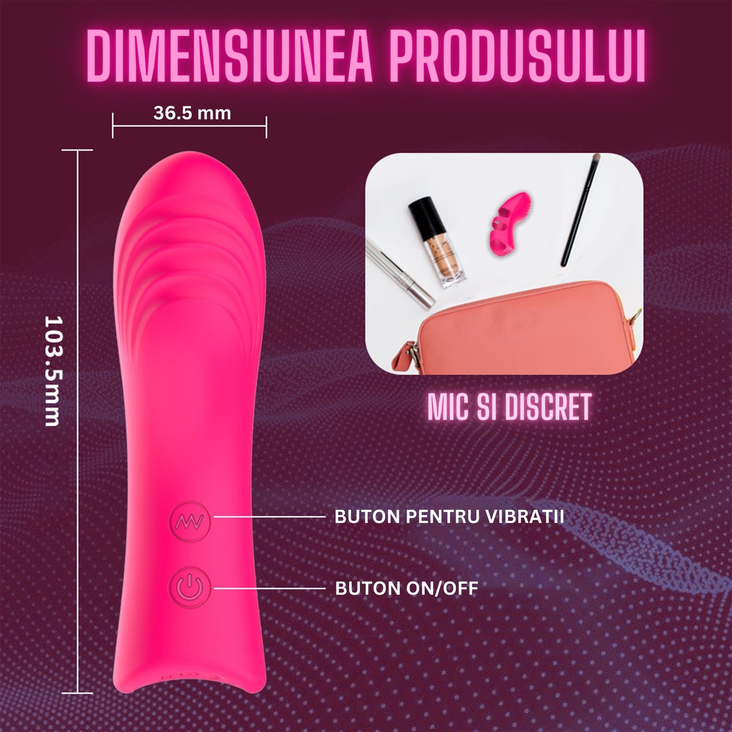 Vibrator LovePlay™ FingerVibe atasabil, cu 10 tipuri de vibratie diferite, rezistent la apa, silentios, incarcare prin USB, stimulare punct G si C, de dimensiuni mici, usor de transportat, din silicon, roz, elastic, 10, 5 x 3, 7 cm