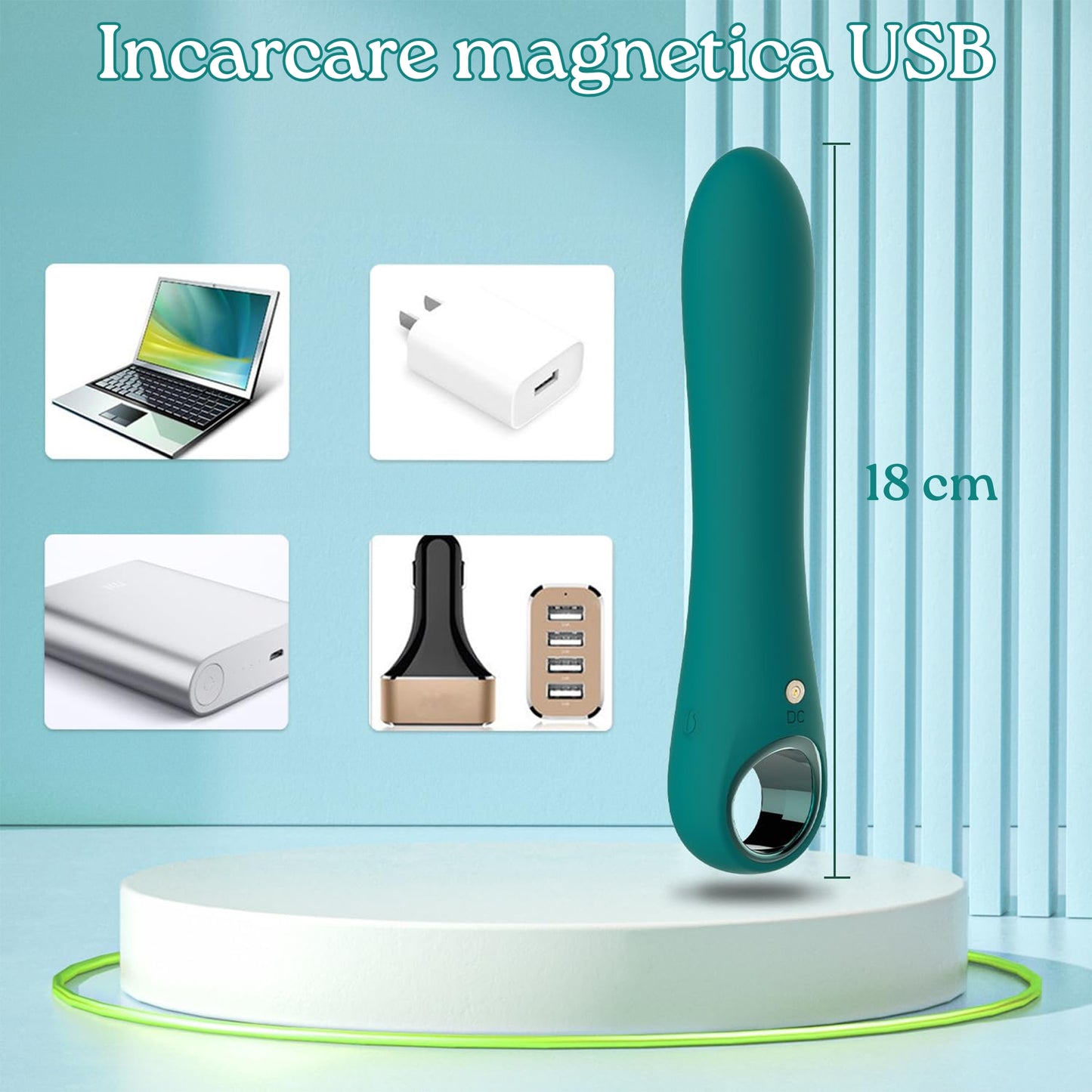 Vibrator G-Luxe din silicon moale, 10 moduri de vibratie, pentru stimulare clitoridiana, vaginala si anala, motor puternic, rezistent la apa, incarcare USB, potrivit pentru femei si barbati, verde
