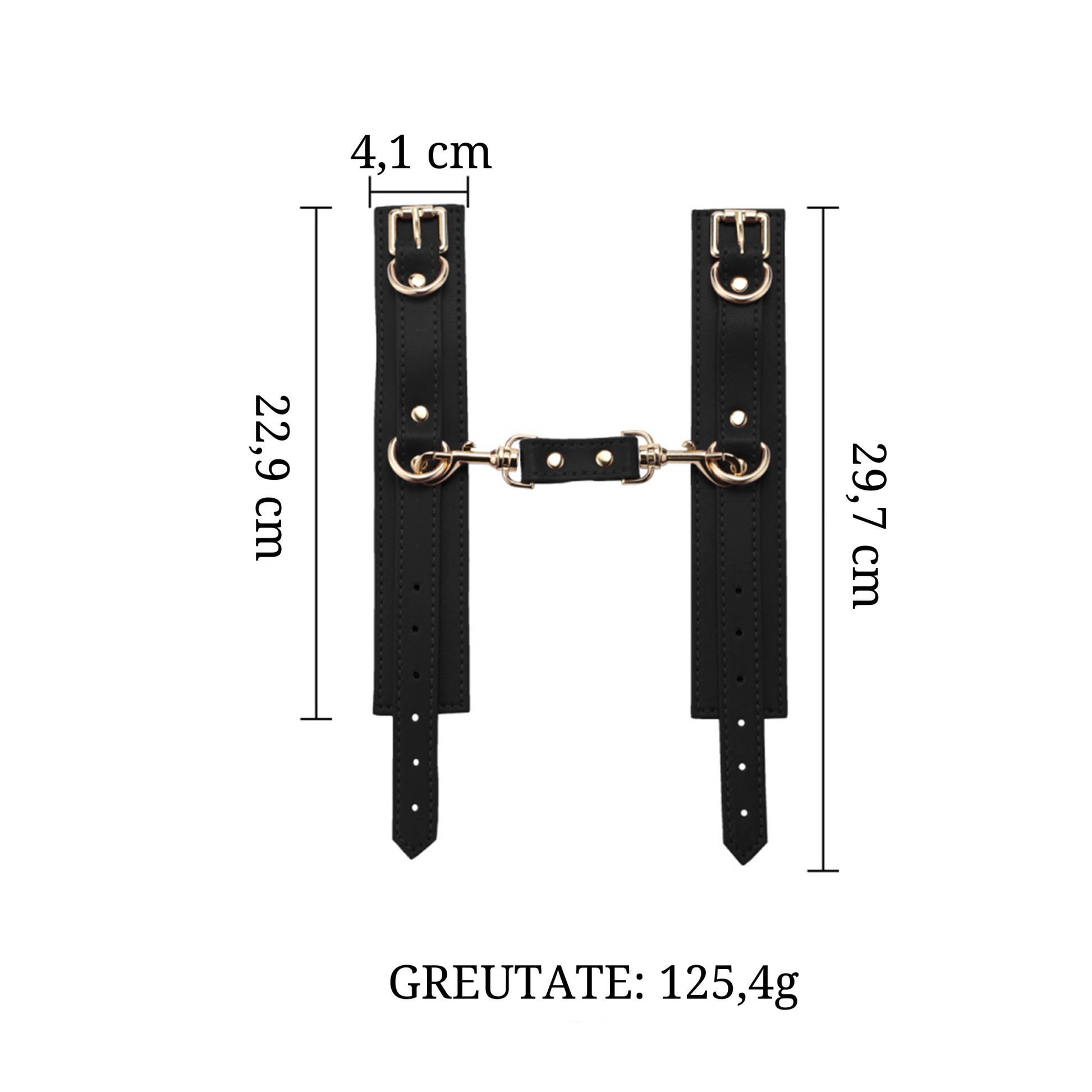 Set Complet de Accesorii BDSM, format din masca, lesa, zgarda din piele ecologica, catuse de maini si picioare, din piele ecologica, culoare negru - LovePlay