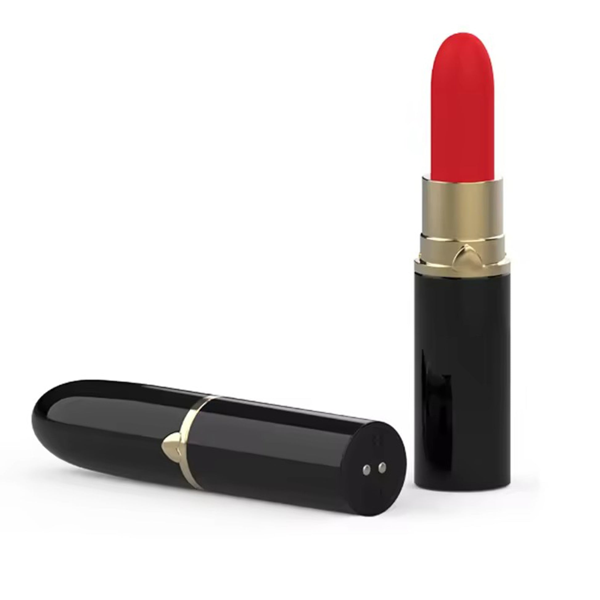 Vibrator Red Lipstick LovePlay™, design discret si silentios, cu patru capete interschimbabile, rezistent la apa - LovePlay
