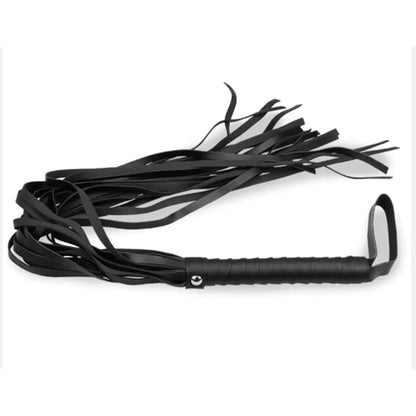 Bici LovePlay™ BlackWhip, din piele artificiala, BDSM, pentru jocuri de cuplu, negru, 50 g, 48 x 16 cm - LovePlay