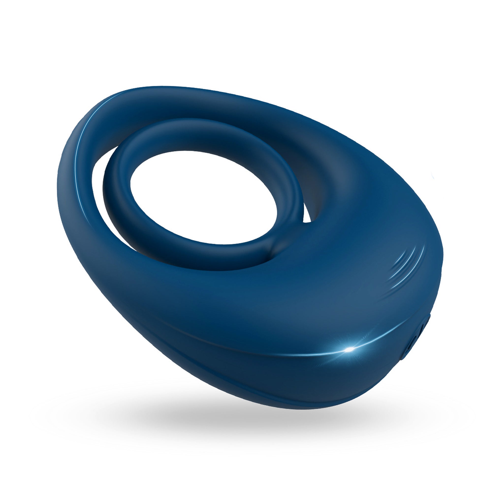 Inel de penis StayHard LovePlay™ , cu 10 moduri de vibratie, cu efect de interziere ejaculare, reincarcabil USB, silentios, rezistent la apa, din silicon, albastru - LovePlay