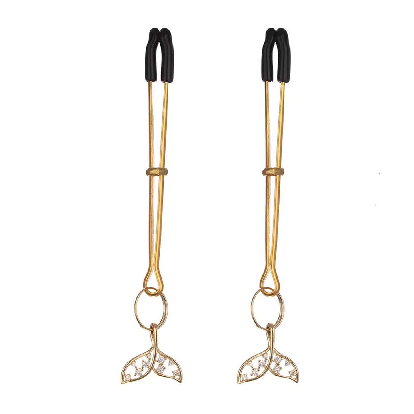 Clesti aurii LovePlay™ Butterfly, pentru sfarcuri, din otel inoxidabil, tip fluture, Accesorii BDSM de Înalt Rafinament pentru Femei - LovePlay