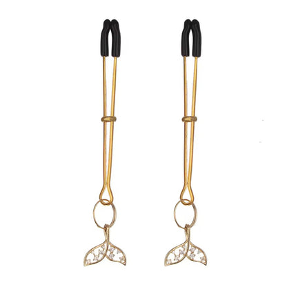 Clesti aurii LovePlay™ Butterfly, pentru sfarcuri, din otel inoxidabil, tip fluture, Accesorii BDSM de Înalt Rafinament pentru Femei - LovePlay