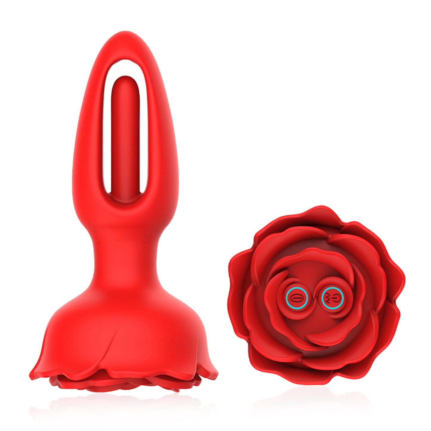 Vibrator 2in1 LovePlay™ AnalRose, cu 9 moduri de vibratie diferite, cu 9 moduri de pulsatie, pentru stimularea punctului G, control de la distanta prin telecomanda, incarcare magnetica USB, silentios, design discret - LovePlay