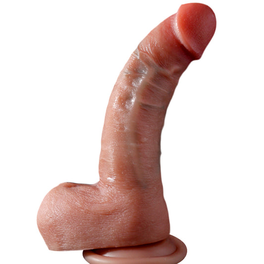 Dildo Ultra-Realistic Loveplay™ ClassicHim, cu vene proeminente din silicon de inalta calitate, cu ventuza pentru fixare usoara, rezistent la apa, 18.8 x 3.7 cm, lungime inserabila 13 cm, 285 g - LovePlay