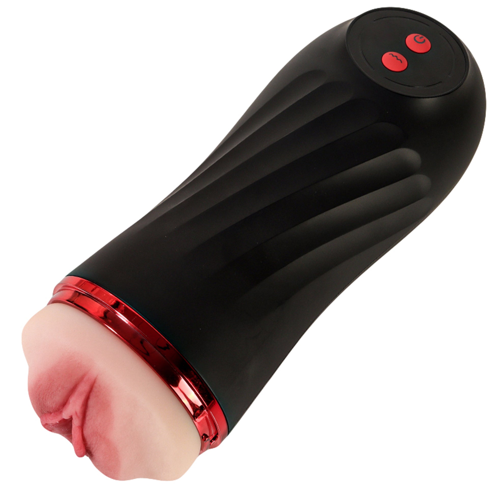 Fleshlight Masturbator LovePlay™ SecretHer, cu 10 Tipuri de Vibratie, cu Stimulare Orala si functie Deep Throat, Incarcare prin USB, Rezistent la apa, Negru, din Silicon, Capacitate Baterie de peste o ora - LovePlay