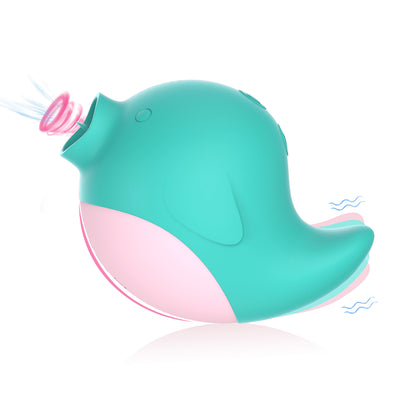 Vibrator LovePlay™ DelfinPlay cu vibratii puternice ajustabile, silentios, rezistent la apa, din silicon, reincacabil, design discret, portabil, usor de folosit, incarcare USB, 6.8x 8.75cm - LovePlay