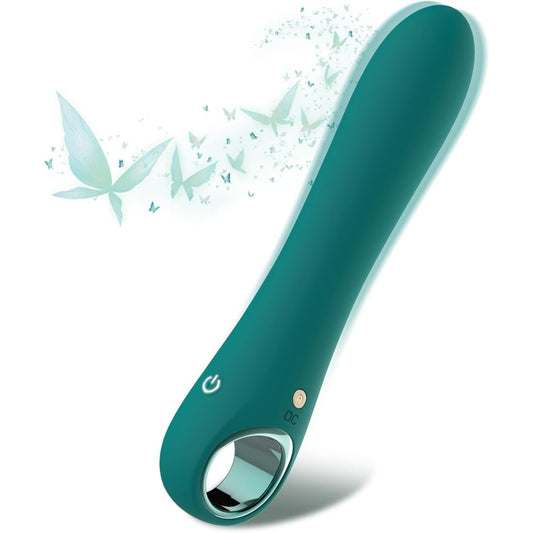 Vibrator G-Luxe din silicon moale, 10 moduri de vibratie, pentru stimulare clitoridiana, vaginala si anala, motor puternic, rezistent la apa, incarcare USB, potrivit pentru femei si barbati, verde