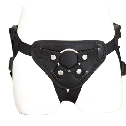 Ham Bondage LovePlay™ din piele pentru dominare - Chiloti ajustabili Unisex, compatibil cu orice tip de dildo, accesoriu BDSM, design Universal pentru confort maxim, Negru - LovePlay