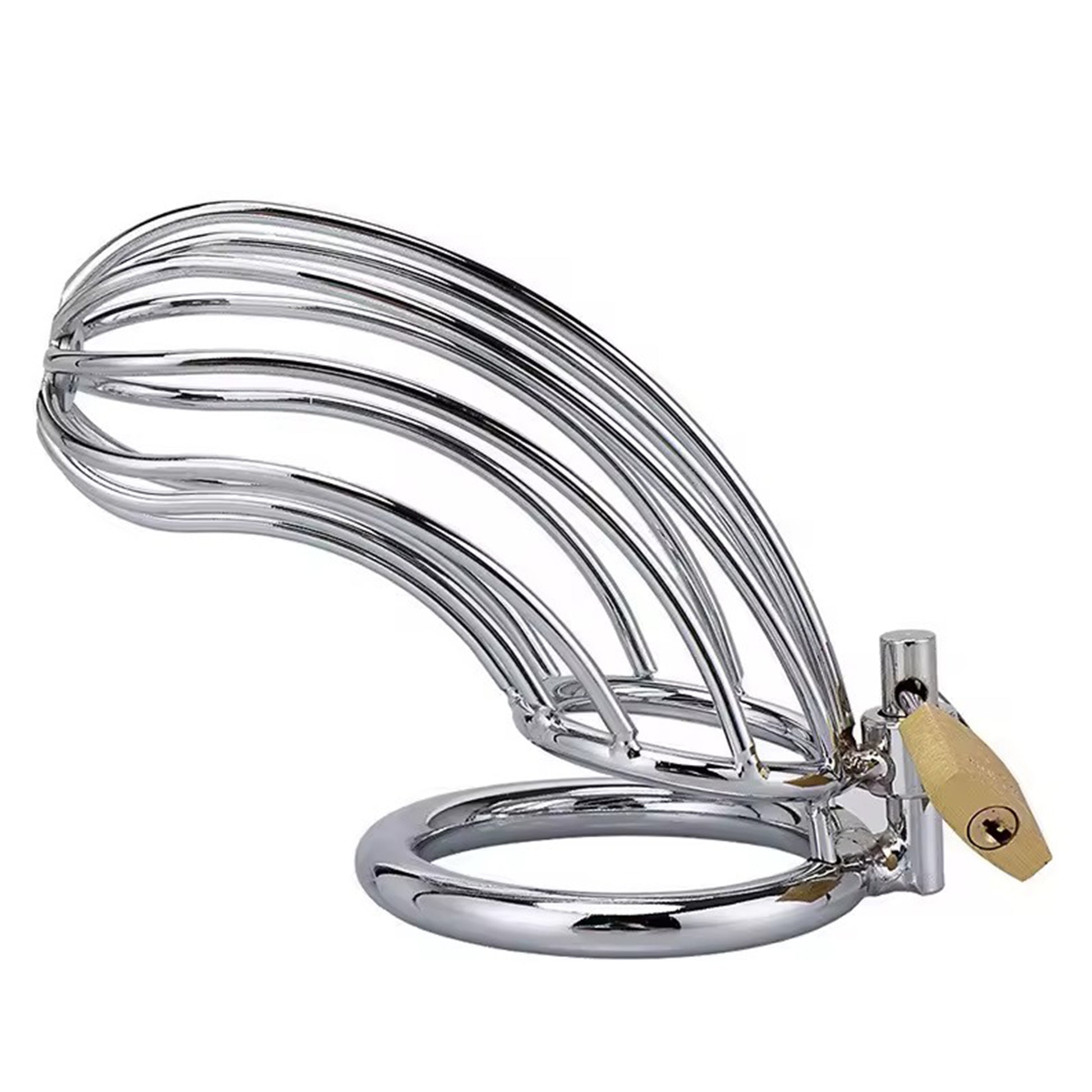 Cusca de castitate moderna din otel inoxidabil pentru control si jocuri BDSM - LovePlay