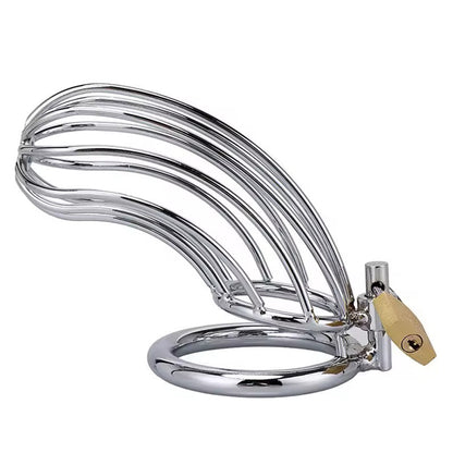 Cusca de castitate moderna din otel inoxidabil pentru control si jocuri BDSM - LovePlay