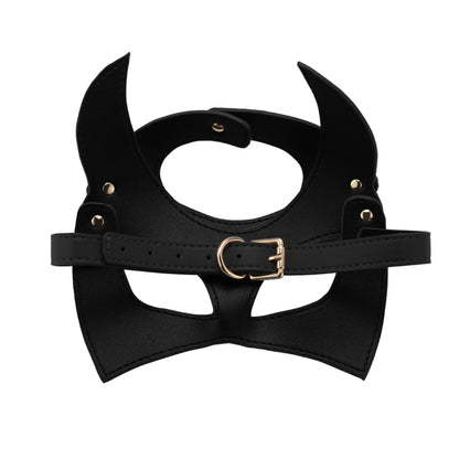 Set Complet de Accesorii BDSM, format din masca, lesa, zgarda din piele ecologica, catuse de maini si picioare, din piele ecologica, culoare negru - LovePlay