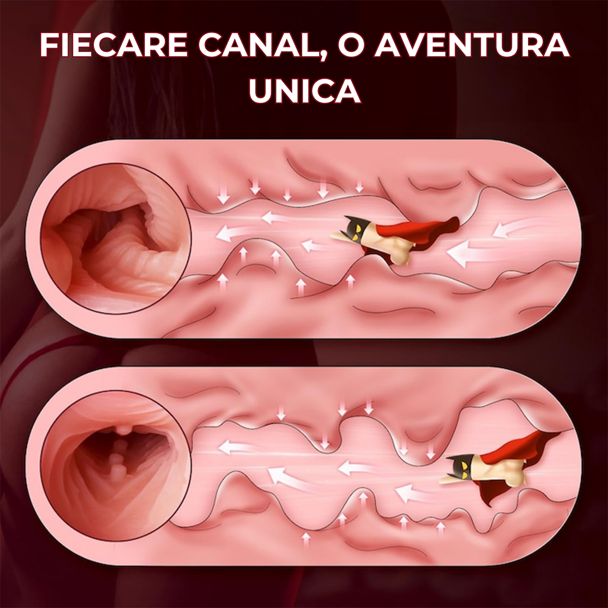 Masturbator LovePlay™ MissHer, ultra-realist, canal vaginal si anal, cu striatii 3D, din silicon premium non-toxic, design coapse anatomic, usor de curatat, din silicon elastic si rezistent la apa, 21 x 25 x 16 cm, 3.6 kg - LovePlay