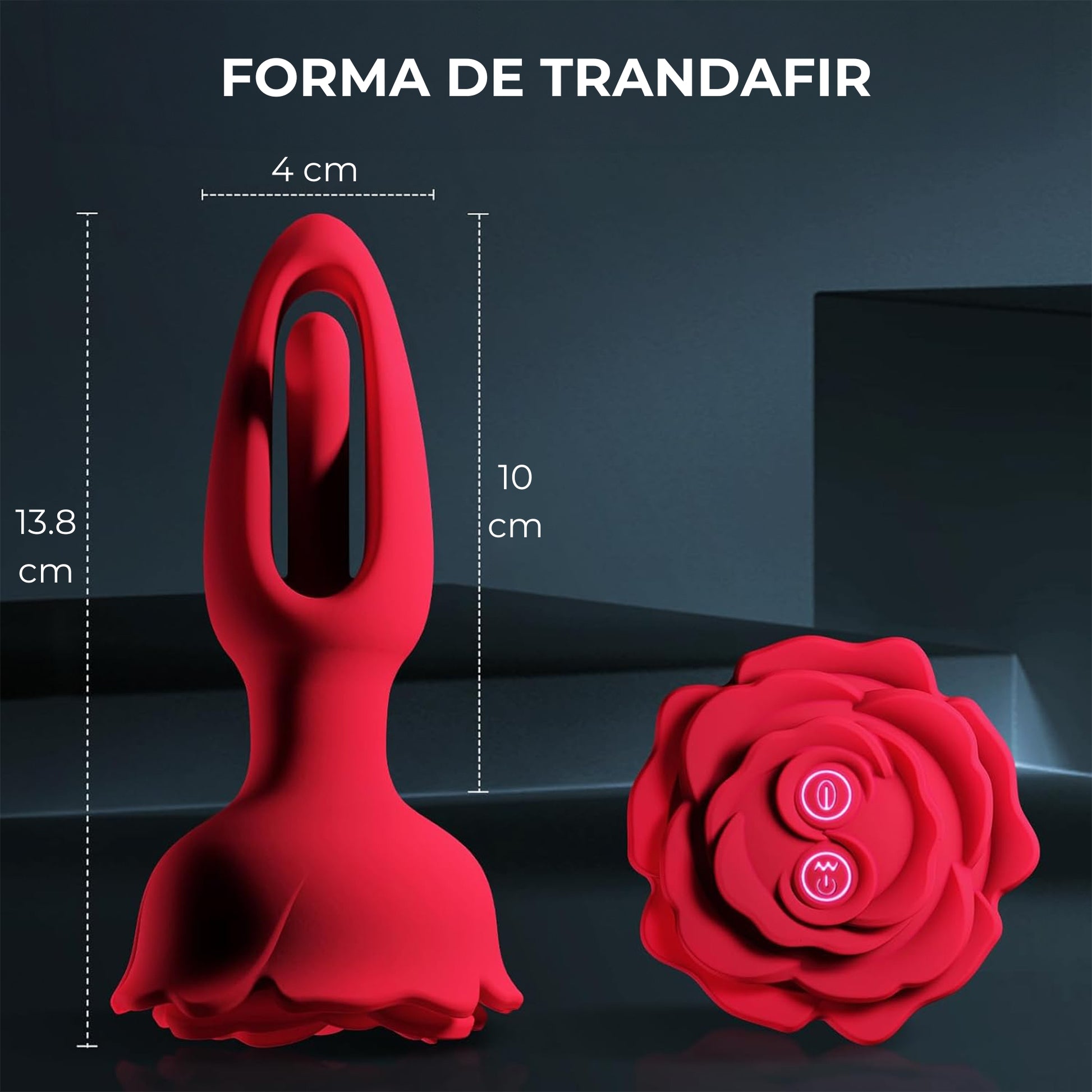 Vibrator 2in1 LovePlay™ AnalRose, cu 9 moduri de vibratie diferite, cu 9 moduri de pulsatie, pentru stimularea punctului G, control de la distanta prin telecomanda, incarcare magnetica USB, silentios, design discret - LovePlay