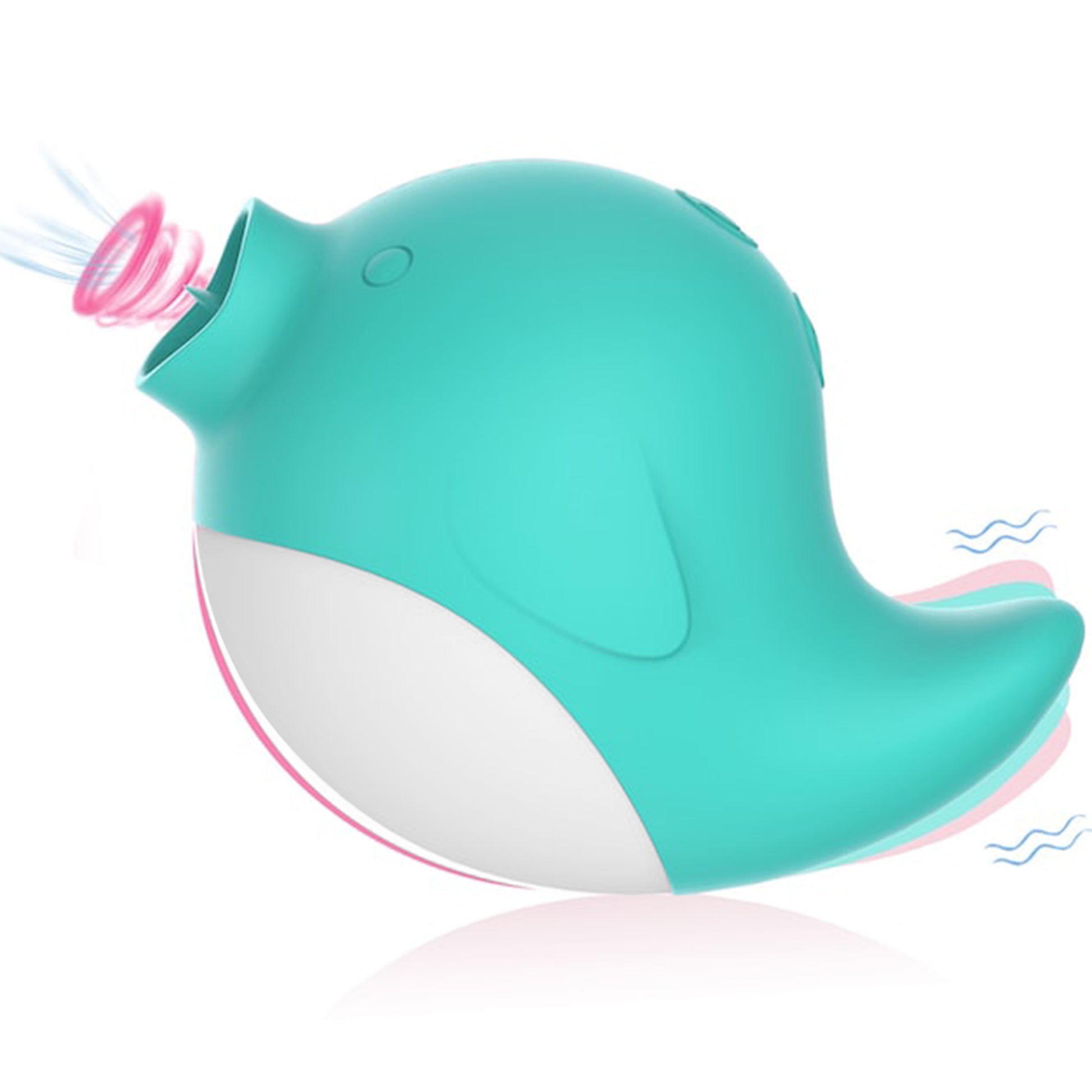 Vibrator LovePlay™ DelfinPlay cu vibratii puternice ajustabile, silentios, rezistent la apa, din silicon, reincacabil, design discret, portabil, usor de folosit, incarcare USB, 6.8x 8.75cm - LovePlay