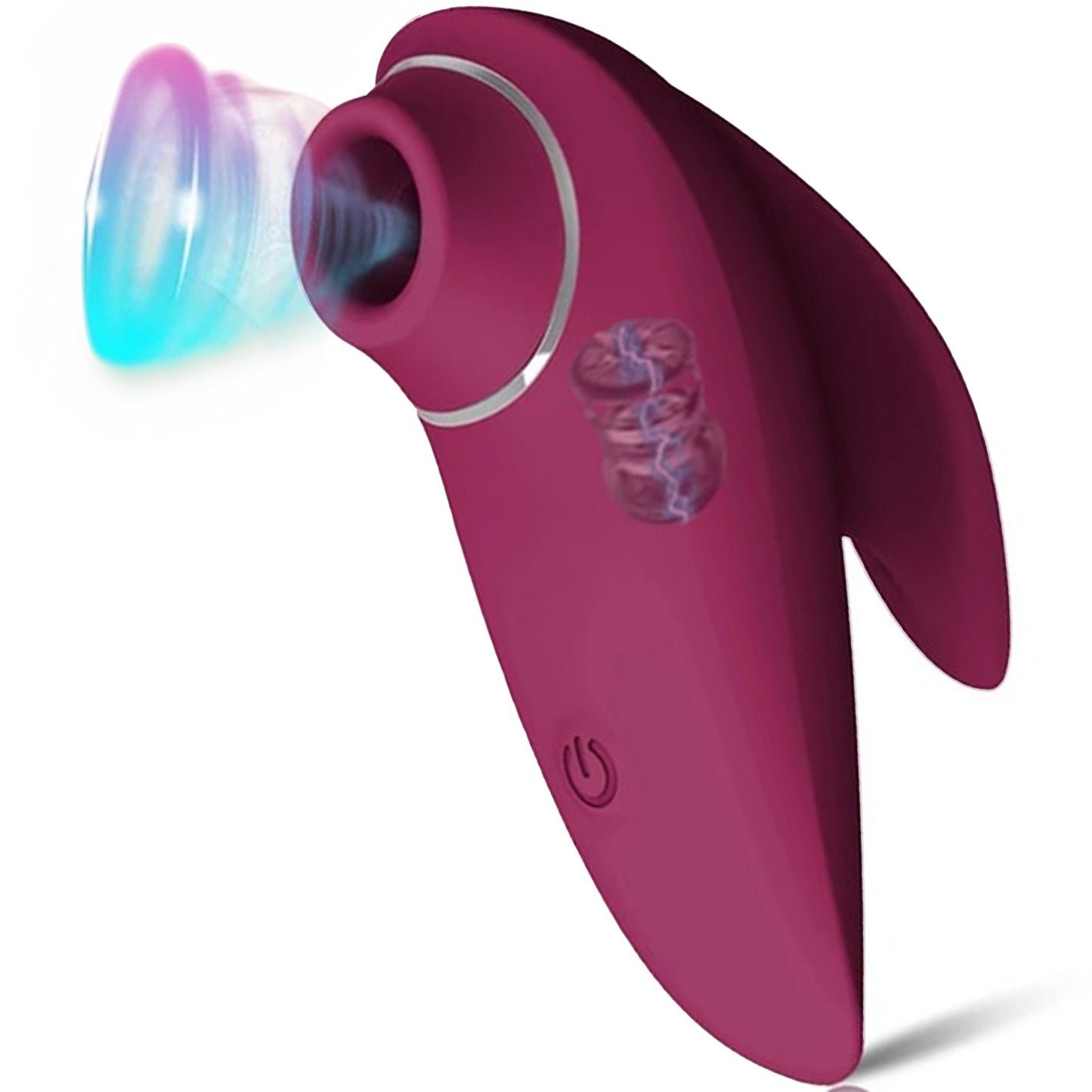 Vibrator 2 in 1  din silicon LovePlay™ Dual Pleasure, pentru femei, rezistent la apa, discret si usor de curatat, pentru stimularea clitoridiana si a sanilor, cu functie de suctiune, mov