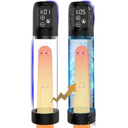Pompa pentru penis LovePlay™ PowerPump, cu efect de suctie si vibratie puternice, pentru marirea penisului, rezistent la apa, rezistent la apa, incarcare prin USB, silentios, 28 x 6 cm, din silicon, negru - LovePlay