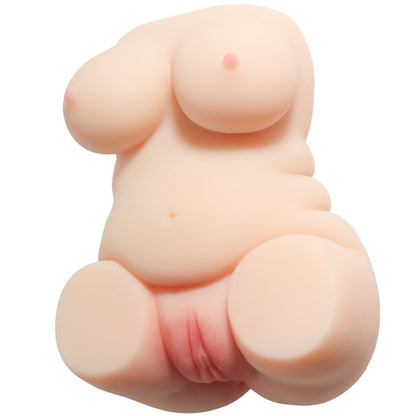 Masturbator doua canale LovePlay™ SexDoll plus size, ultra-realist, cu striatii 3D, din silicon premium non-toxic, design coapse anatomic, usor de curatat, din silicon elastic si rezistent la apa, 12 x 16 x 8 cm, 850 g