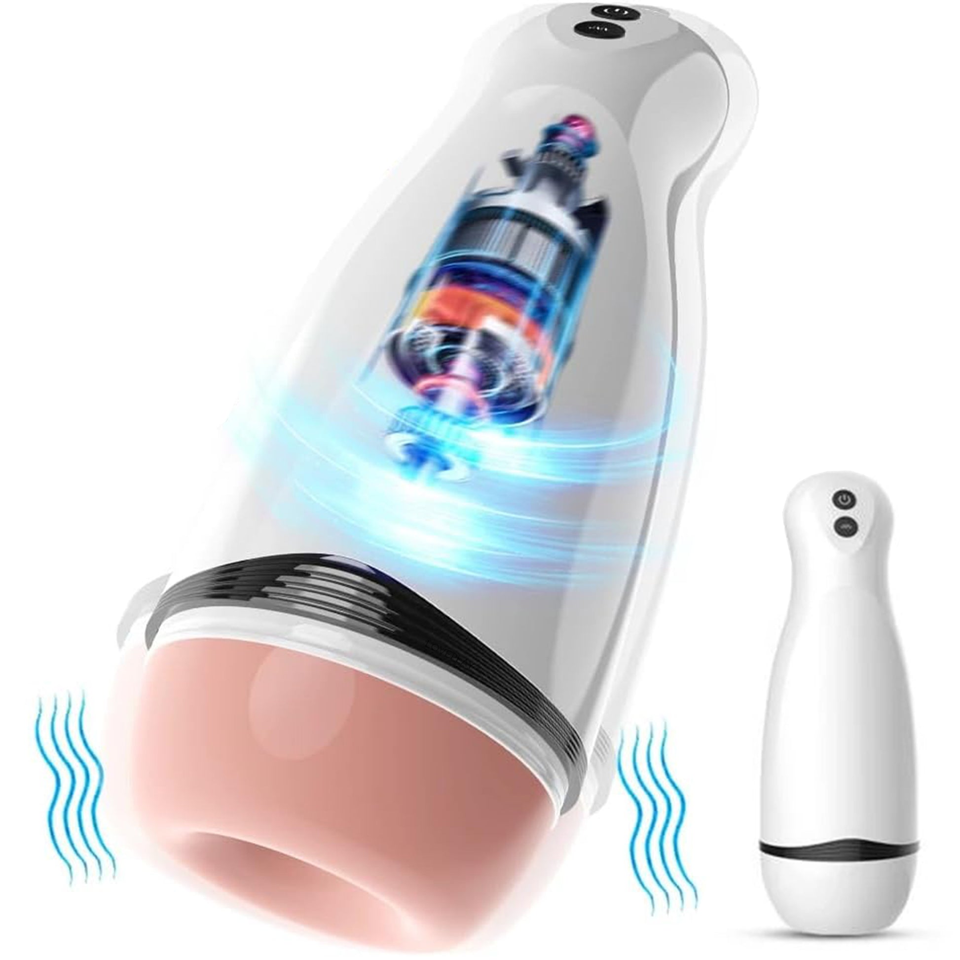 Masturbator LovePlay™ ModernHer, 10 moduri diferite de vibratie puternice, 3 tipuri de suctie, efect de masaj, cu sunete de placere, din silicon premium si sigur, moale, rezistent la apa, incarcare USB, design discret, lungime inserabila 15 cm - LovePlay