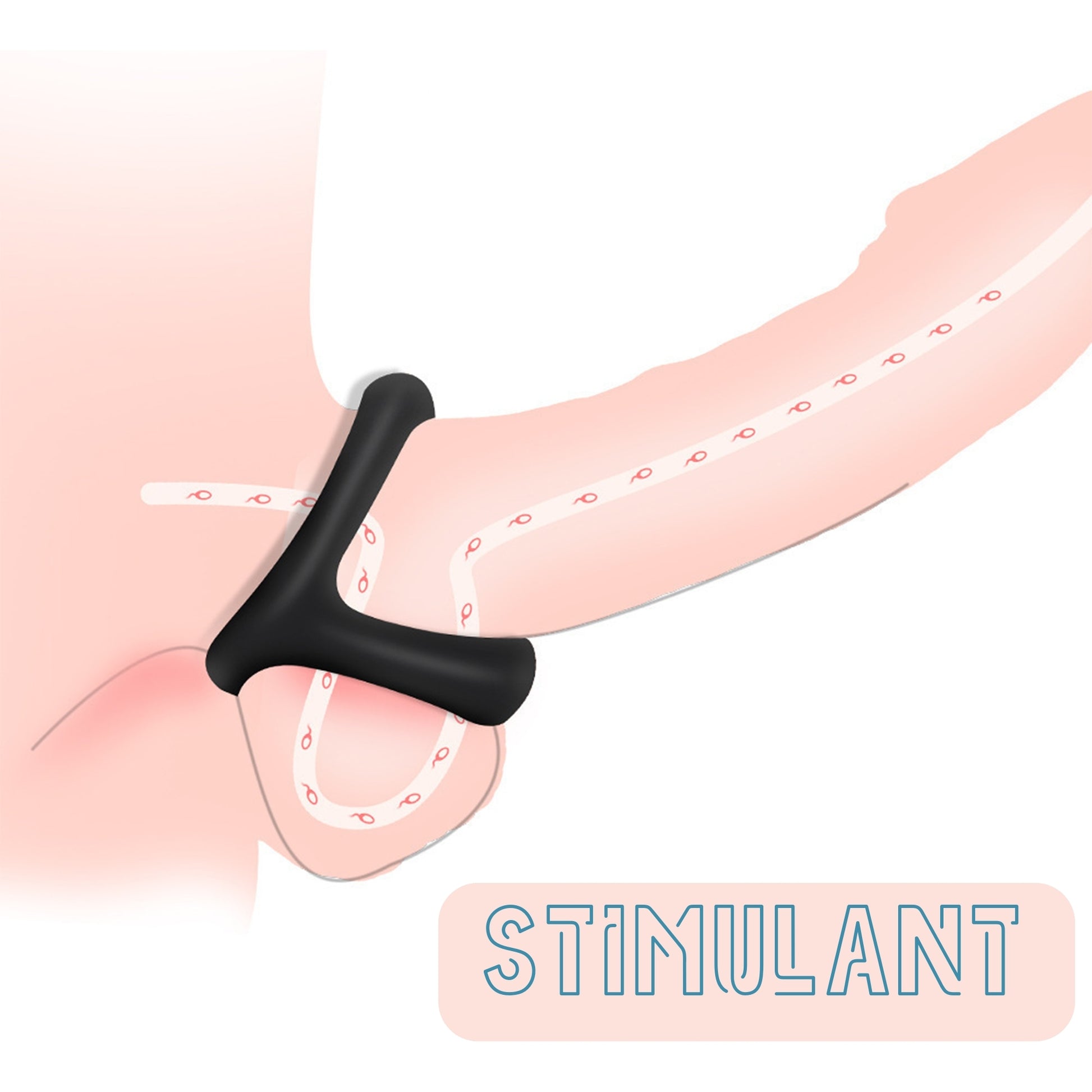 Inel pentru penis LovePlay™ 3 in 1 Late, BDSM, cu efect de intarziere a ejacularii, placere dubla si stimularea ambilor parteneri, pentru cupluri, din silicon, negru, moale, usor de folosit, rezistent la apa, 8 g - LovePlay