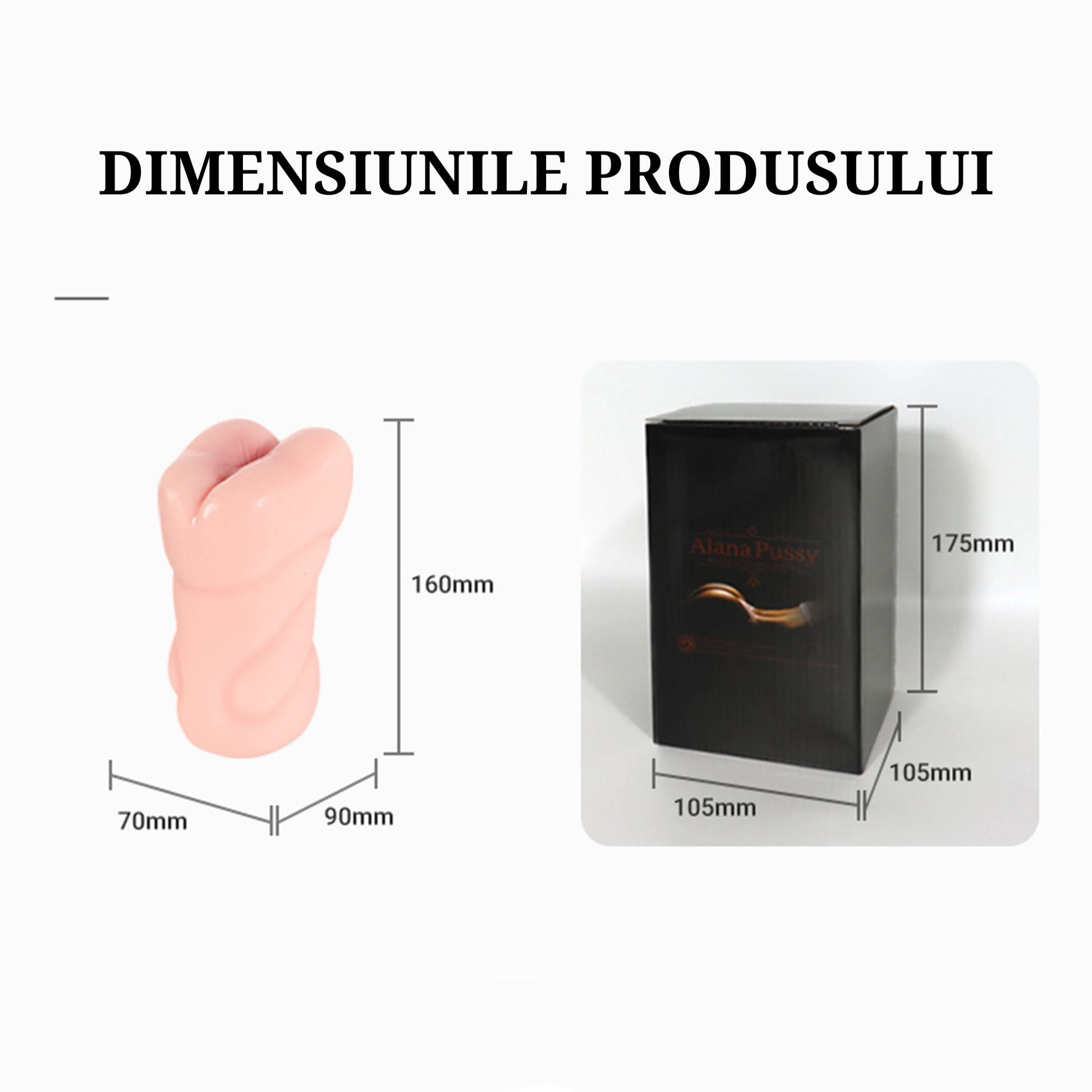 Masturbator anal LovePlay™ MissHer, design ultra-realist, cu striatii 3D, din silicon premium elastic si non-toxic, usor de curatat, rezistent la apa - LovePlay
