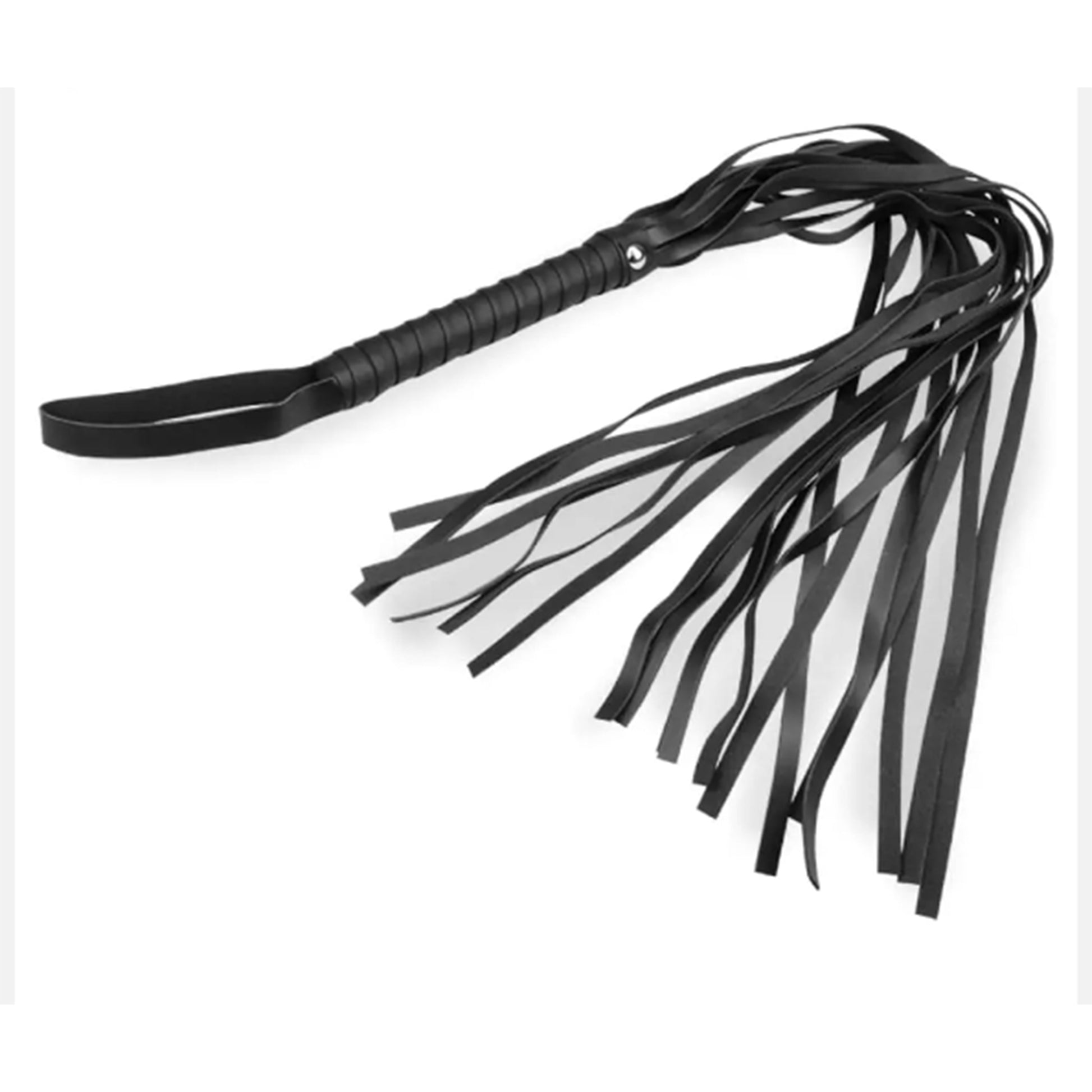 Bici LovePlay™ BlackWhip, din piele artificiala, BDSM, pentru jocuri de cuplu, negru, 50 g, 48 x 16 cm - LovePlay