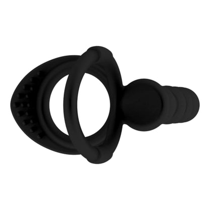 Strap on Dildo LovePlay™ DoubleD, cu inele de prindere si striatii sferice, pentru masaj punct G sau penetrare anala, din silicon non-toxic - LovePlay