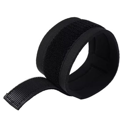 Catuse LovePlay™ BadGirl, BDSM din material textil, negre, ajustabile, cu prindere prin scai puternica - LovePlay