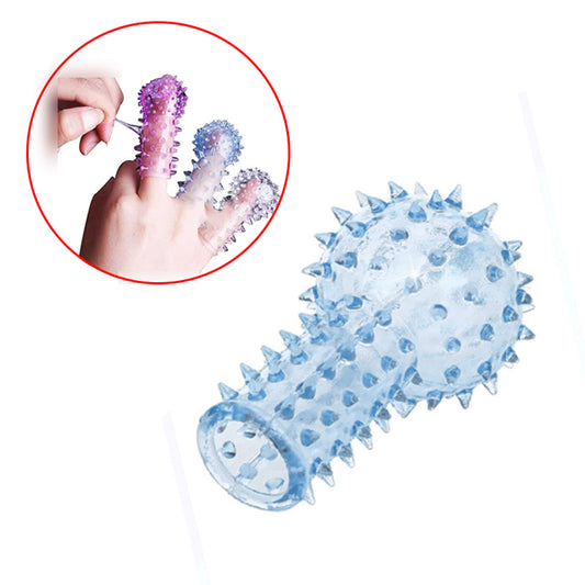 Prezervativ LovePlay™ pentru deget, reutilizabil, stimulare vaginala si anala, din silicon, cu striatii - LovePlay