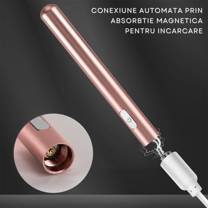 Vibrator LovePlay™ BulletProof, sub forma de colier, cu 7 tipuri de vibratie, stimulare puncte C si G, din metal, silentios, magnetic, incarcare magnetica, rezistent la apa, design discret, usor de curatat si transportat - LovePlay