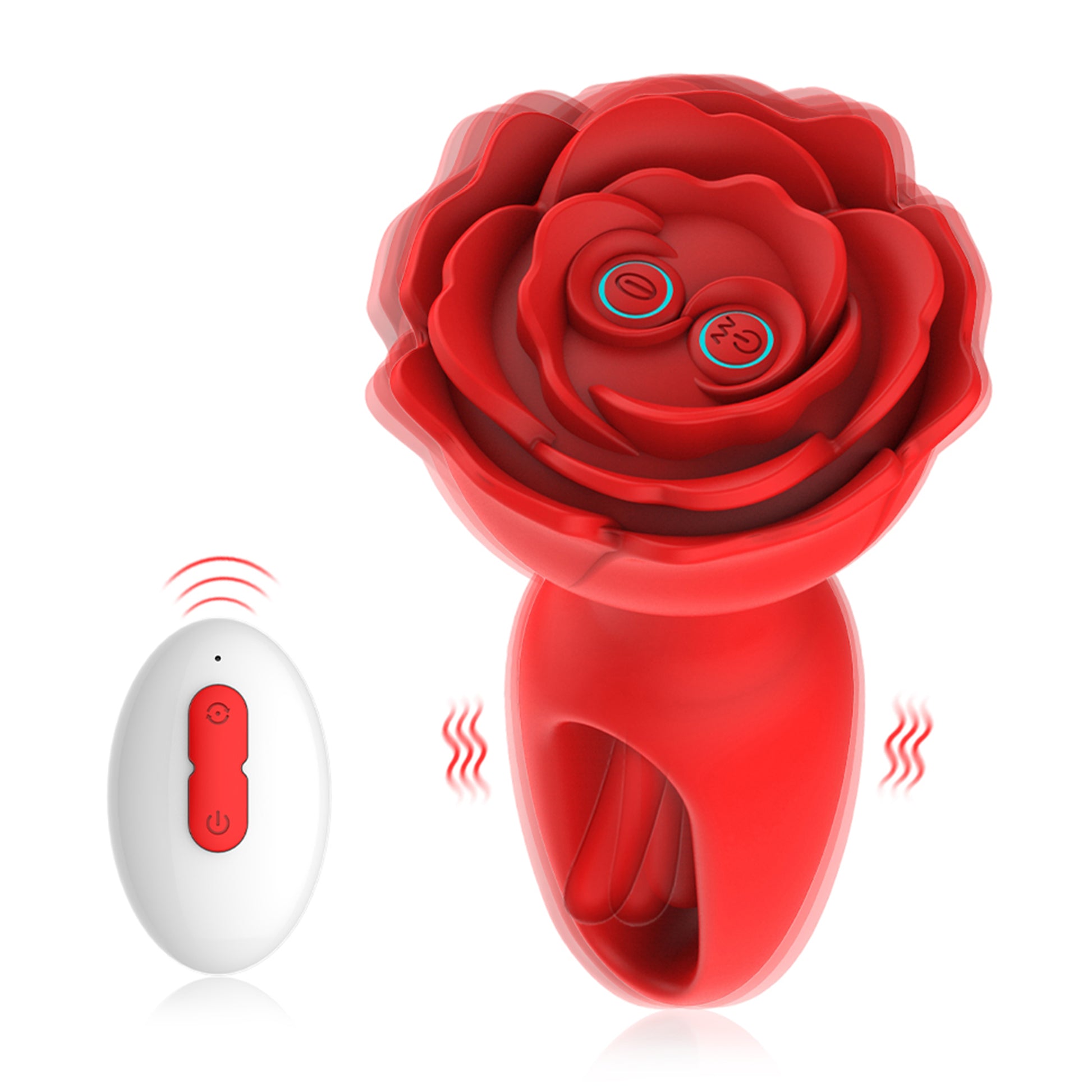 Vibrator 2in1 LovePlay™ AnalRose, cu 9 moduri de vibratie diferite, cu 9 moduri de pulsatie, pentru stimularea punctului G, control de la distanta prin telecomanda, incarcare magnetica USB, silentios, design discret - LovePlay