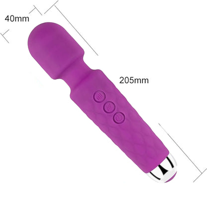 Vibrator LovePlay™ 20Pleasures, cu 20 de viteze, 10 feluri de vibratie diferite, functie de masaj, rezistent la apa, silentios, incarcare USB, usor de folosit si curatat, din silicon, mov, 25 cm, 161 g - LovePlay