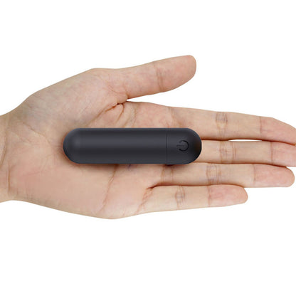 Vibrator LovePlay™ Mini, cu 10 moduri de vibratie, silentios, rezistent la apa, incarcare USB, usor de transportat si curatat, design discret, negru, din silicon, 7.5 cm - LovePlay