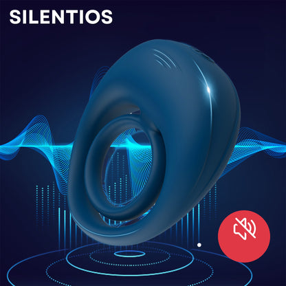 Inel de penis StayHard LovePlay™ , cu 10 moduri de vibratie, cu efect de interziere ejaculare, reincarcabil USB, silentios, rezistent la apa, din silicon, albastru - LovePlay