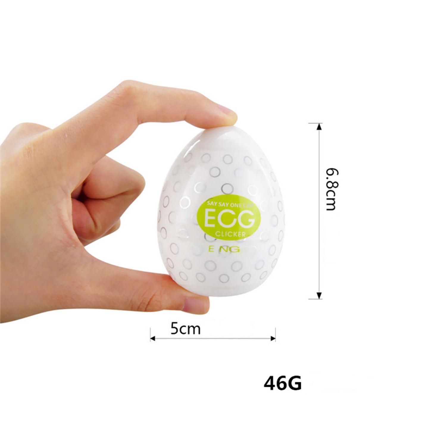 Masturbator tip vagin LovePlay™ Egg, cu textura de striatii sferice, portabil, din silicon, verde neon - LovePlay