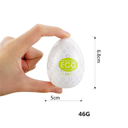 Masturbator tip vagin LovePlay™ Egg, cu textura de striatii sferice, portabil, din silicon, verde neon - LovePlay