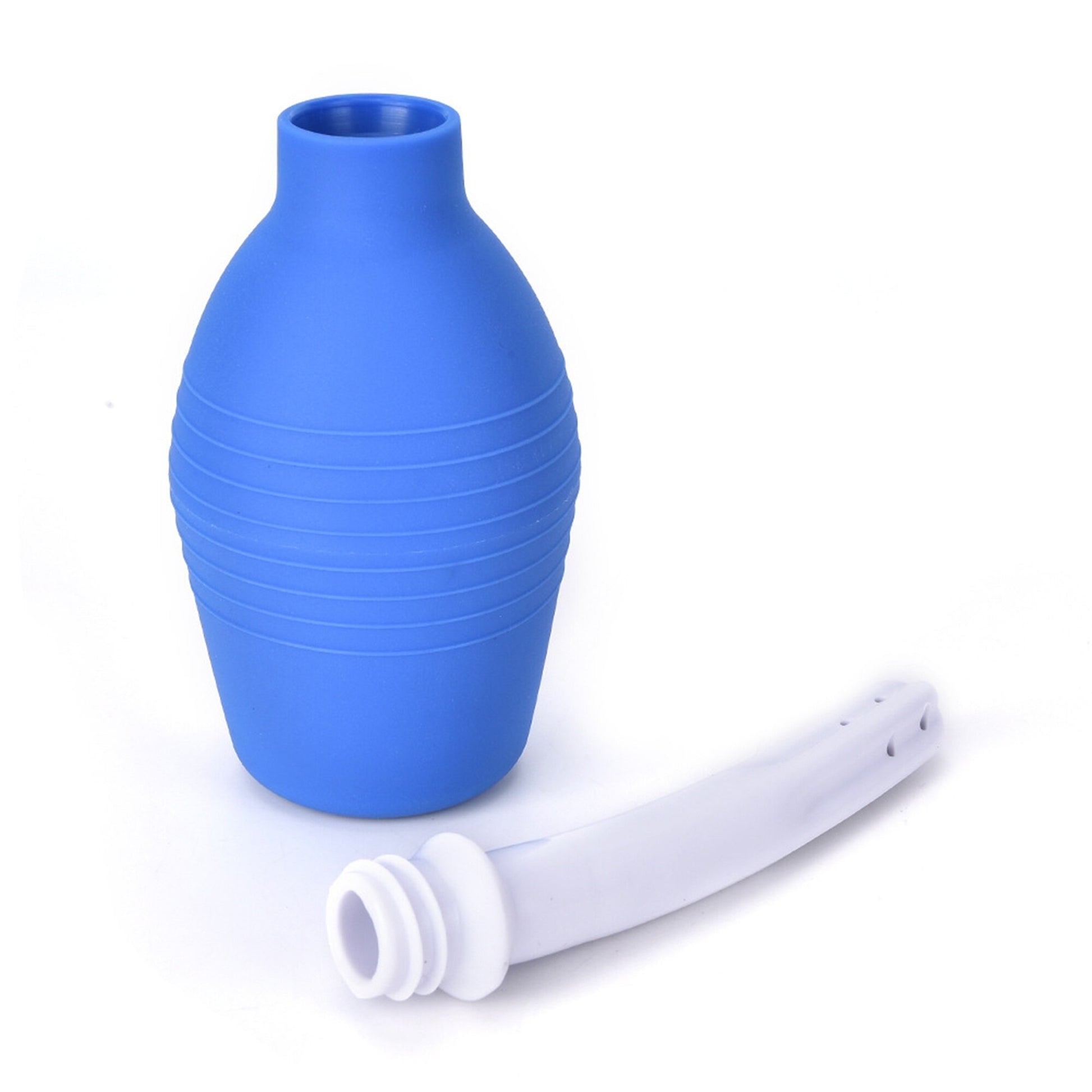 Dus Igiena Intima LovePlay™ ShowerTime, pentru irigare anala si vaginala, 310 ml, portabil, usor de utilizat, din silicon, albastru, pentru femei si barbati - LovePlay