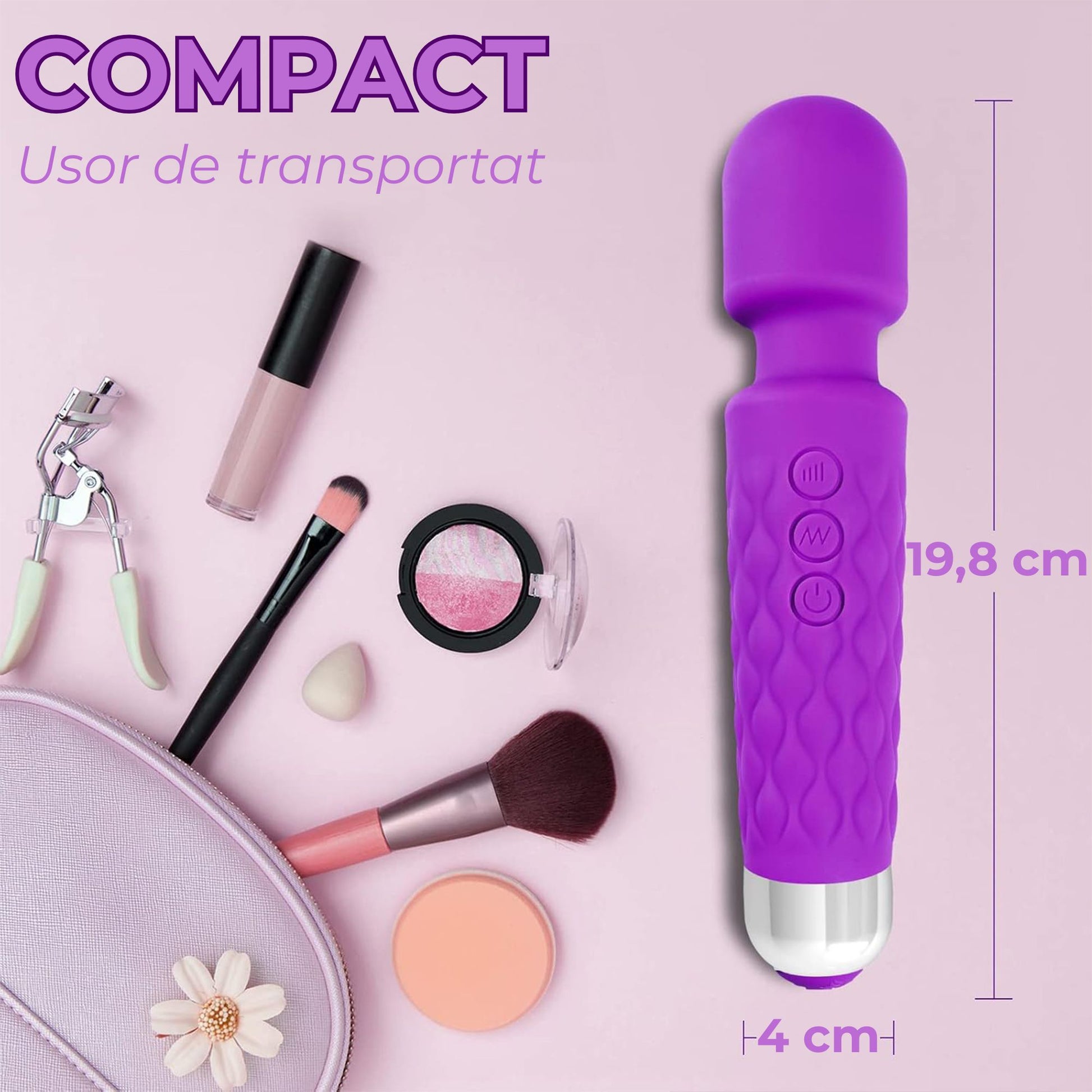 Vibrator LovePlay™ 20Pleasures, cu 20 de viteze, 10 feluri de vibratie diferite, functie de masaj, rezistent la apa, silentios, incarcare USB, usor de folosit si curatat, din silicon, mov, 25 cm, 161 g - LovePlay