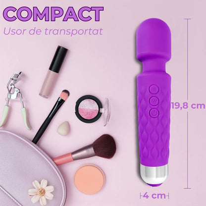 Vibrator LovePlay™ 20Pleasures, cu 20 de viteze, 10 feluri de vibratie diferite, functie de masaj, rezistent la apa, silentios, incarcare USB, usor de folosit si curatat, din silicon, mov, 25 cm, 161 g - LovePlay