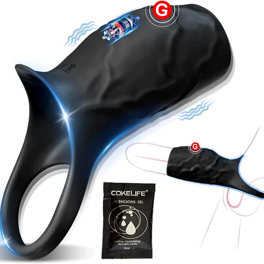 Manson LovePlay™ EnduroX, cu 10 moduri de vibratie, inel pentru erectie, stimulare G-spot, intarziere ejaculare, silicon premium, rezistent la apa, negru, 72g, 12.8 x 8 x 5.1 cm - LovePlay