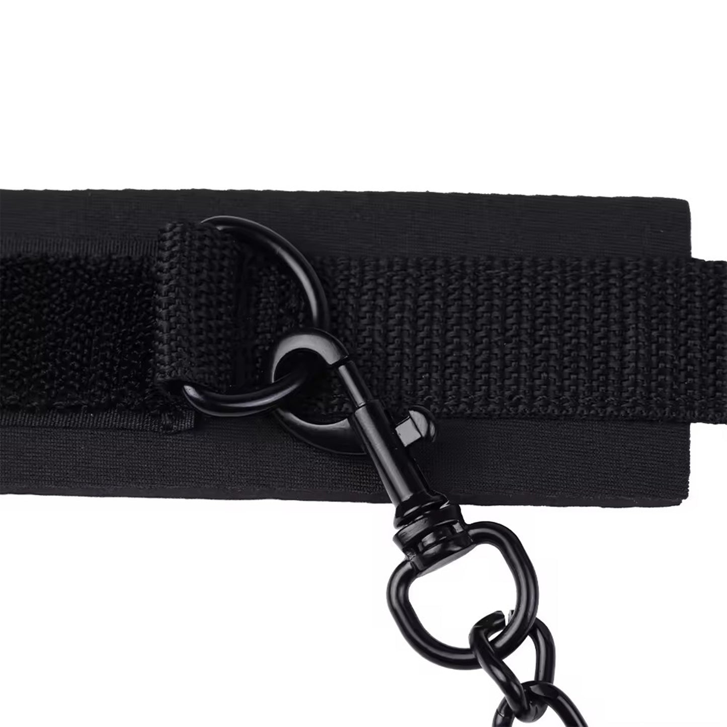 Catuse LovePlay™ BadGirl, BDSM din material textil, negre, ajustabile, cu prindere prin scai puternica - LovePlay