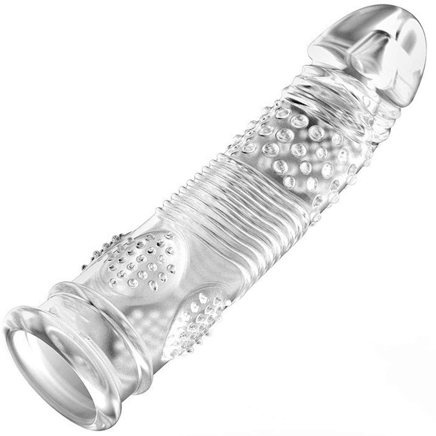 Set 2 Prezervative tip Manson LovePlay™ reutilizabile, cu efect de marire, cu striatii, din silicon premium, usor de curatat, 100g - LovePlay