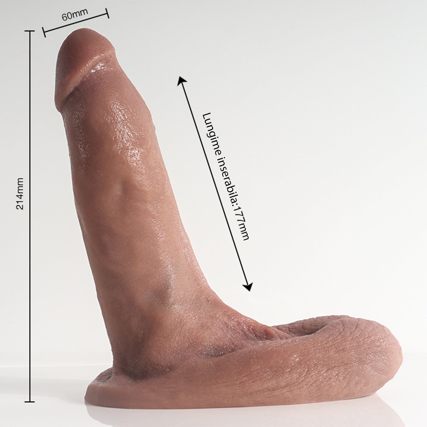 Dildo Ultra-Realistic Loveplay™ ClassicHim, cu vene proeminente, din silicon de inalta calitate, cu ventuza pentru fixare usoara, rezistent la apa, 21 cm, circumferinta: 6 cm, lungime inserabila 17.7 cm, 773 g