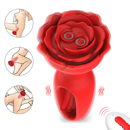 Vibrator 2in1 LovePlay™ AnalRose, cu 9 moduri de vibratie diferite, cu 9 moduri de pulsatie, pentru stimularea punctului G, control de la distanta prin telecomanda, incarcare magnetica USB, silentios, design discret - LovePlay