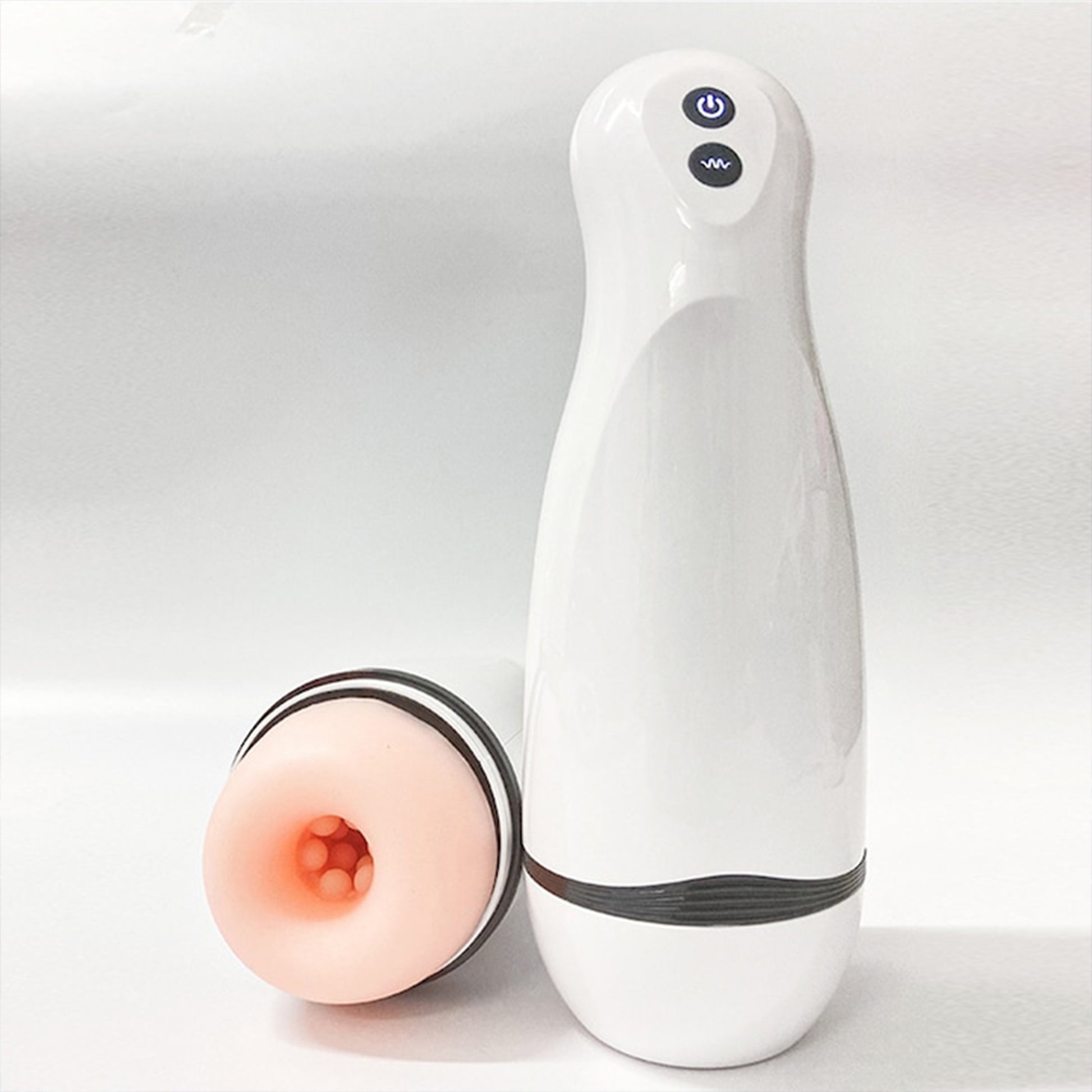 Masturbator LovePlay™ ModernHer, 10 moduri diferite de vibratie puternice, 3 tipuri de suctie, efect de masaj, cu sunete de placere, din silicon premium si sigur, moale, rezistent la apa, incarcare USB, design discret, lungime inserabila 15 cm - LovePlay