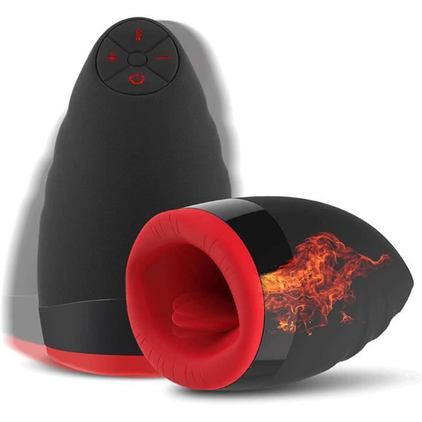 Masturbator LovePlay™ HerTongue, 6 moduri de vibratie puternice, cu efect de deep-throat, functie de incalzire, rezistent la apa, incarcare USB, din silicon premium si sigur, carcasa durabila, design discret, negru, silentios, 230g - LovePlay